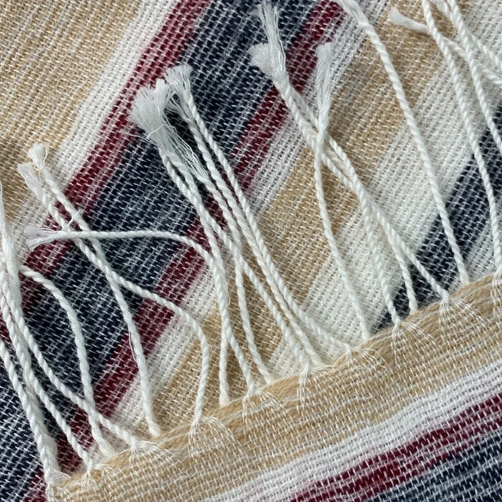 J crew woven striped shawl with arm holes